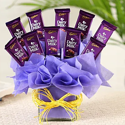 Purple love milk chocolate Bouquet by dairy milk